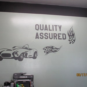 Checkered Flag Wall Decal Checkered Decal Racing Wall Decal Sports Car Decal Race Decal Motorsports Decal Racing Flag Sticker Racing Sticker image 2