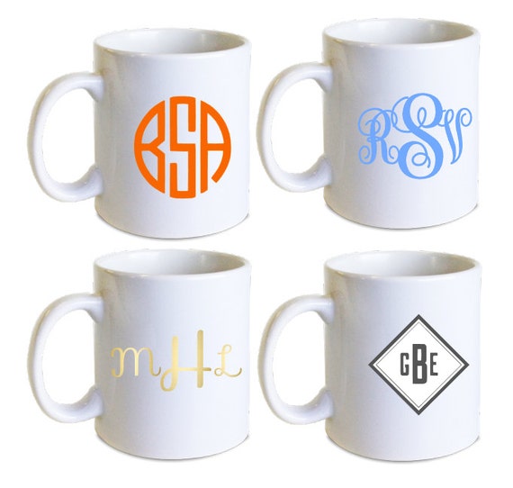 Monogrammed mug Etsy