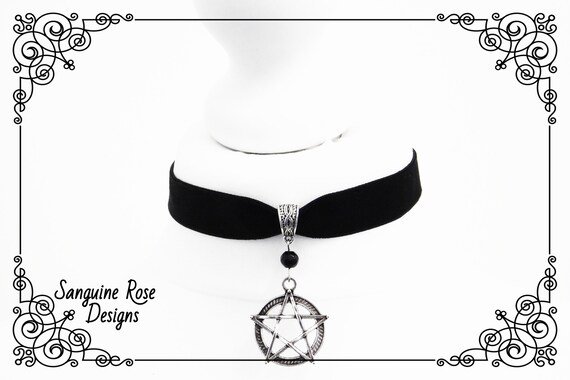 Black Velvet Choker Various Sizes Wicca Choker Handmade Pagan Choker Adjustable Choker TRIQUETRA CELTIC CHOKER Necklace