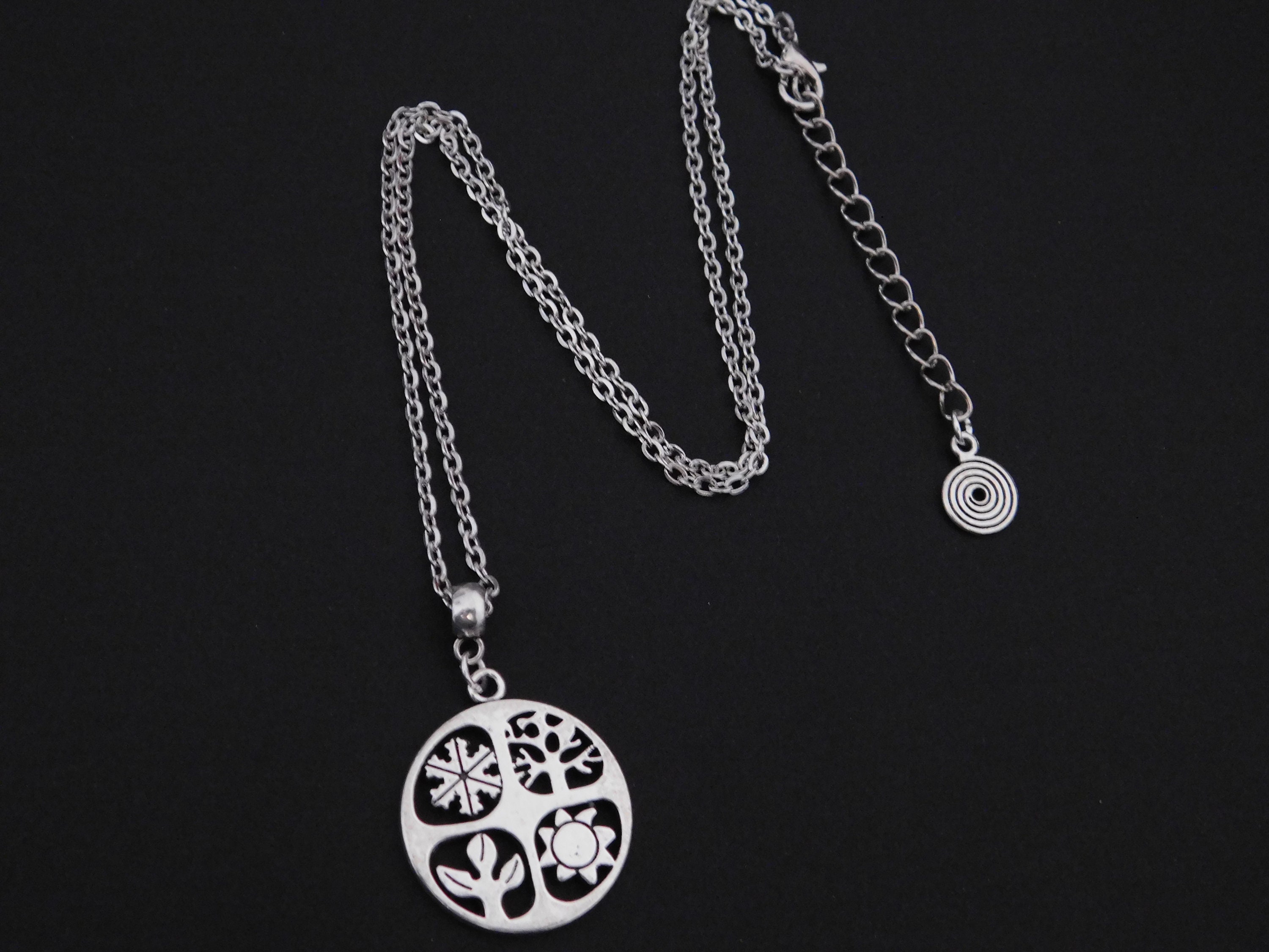 SEASONS PAGAN NECKLACE Wheel of Year Necklace Silver Wicca - Etsy UK