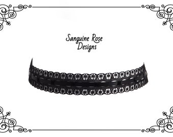 BLACK LACE CHOKER. Plain Lace Choker, Classic Choker, Timeless Choker, Gothic, Burlesque, Victorian, Various Sizes, Handmade Adjustable