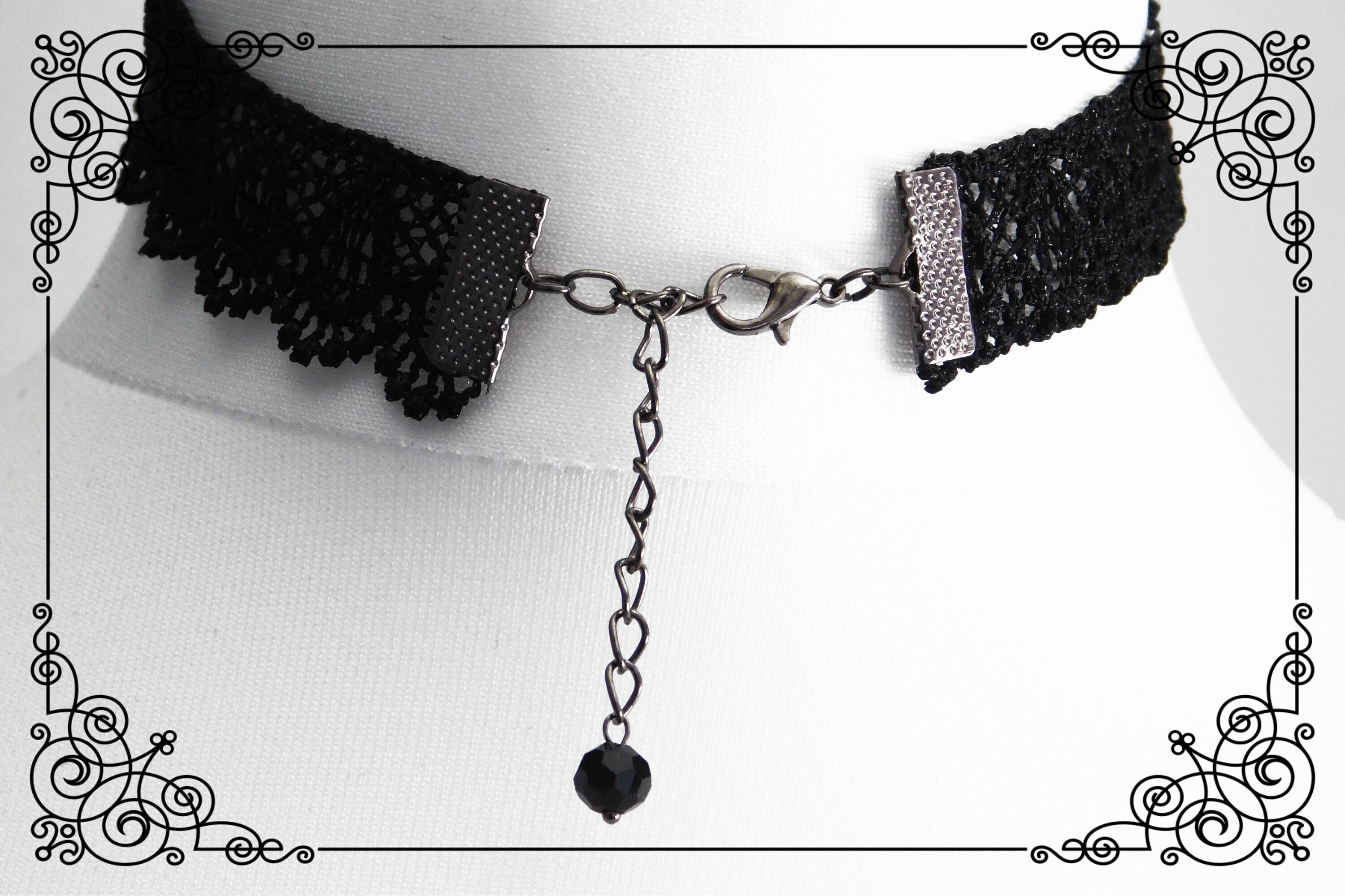 PLAIN BLACK CHOKER Necklace Black Lace Choker Elegant Etsy