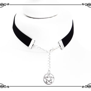PENTAGRAM CHARM CHOKER Necklace, Dainty Witch Choker Necklace, Pagan Choker, Wicca Choker, Handmade, Adjustable, Various Sizes image 8