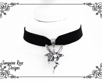 FAIRY MYTHICAL Choker Necklace in Black | Fairy Folklore Choker | Various Sizes Choker