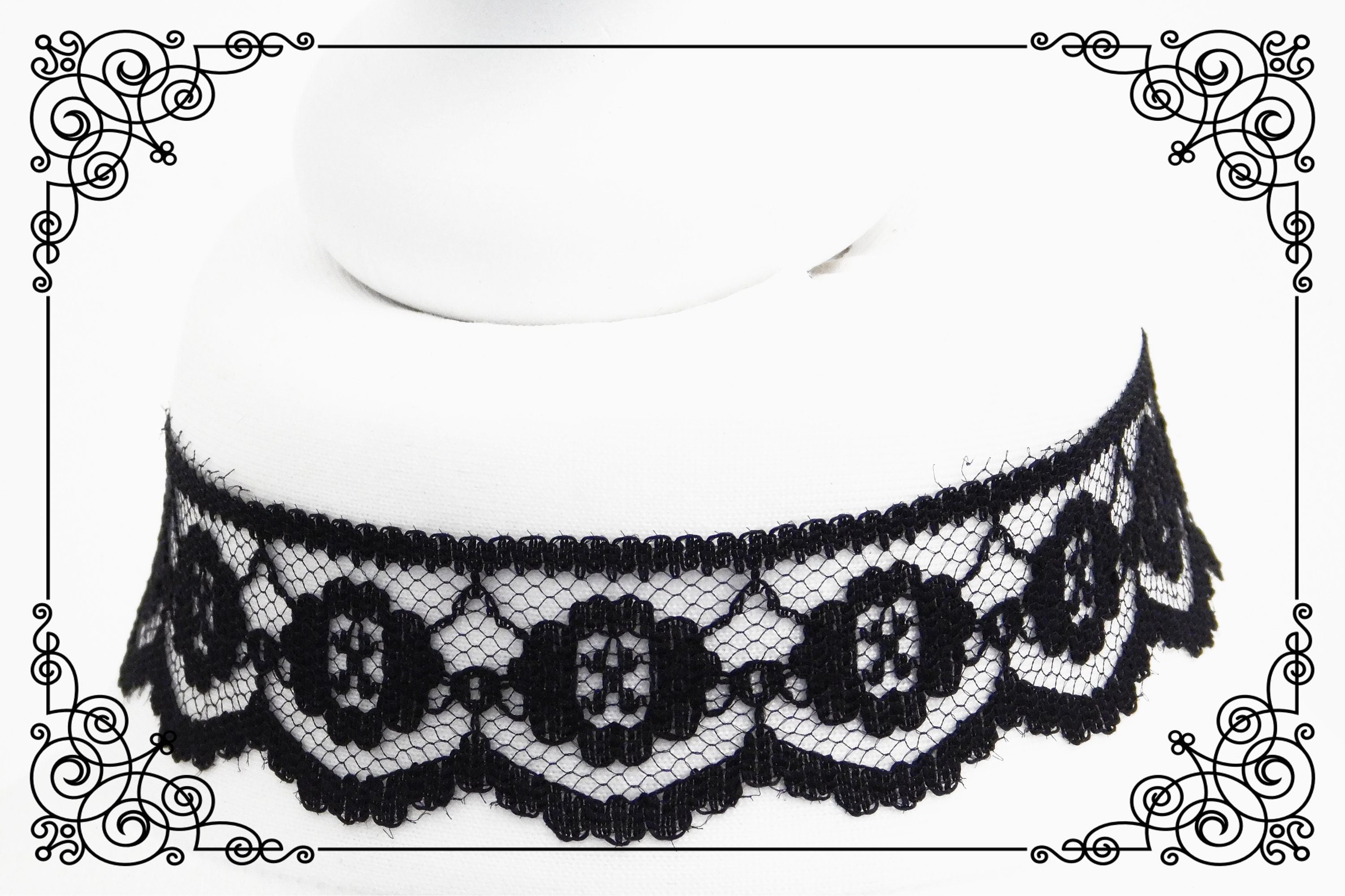 PLAIN BLACK CHOKER Necklace Gothic Lace Choker Wide Choker | Etsy