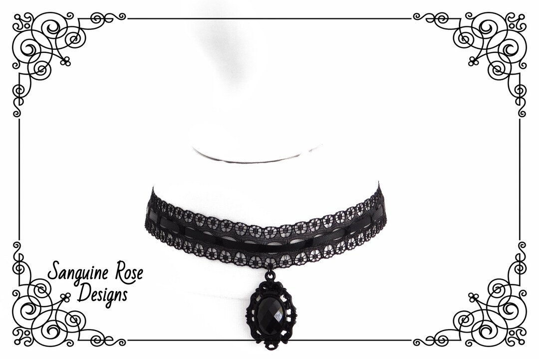 Victorian Gothic Choker Burlesque Pendant Choker Necklace Etsy