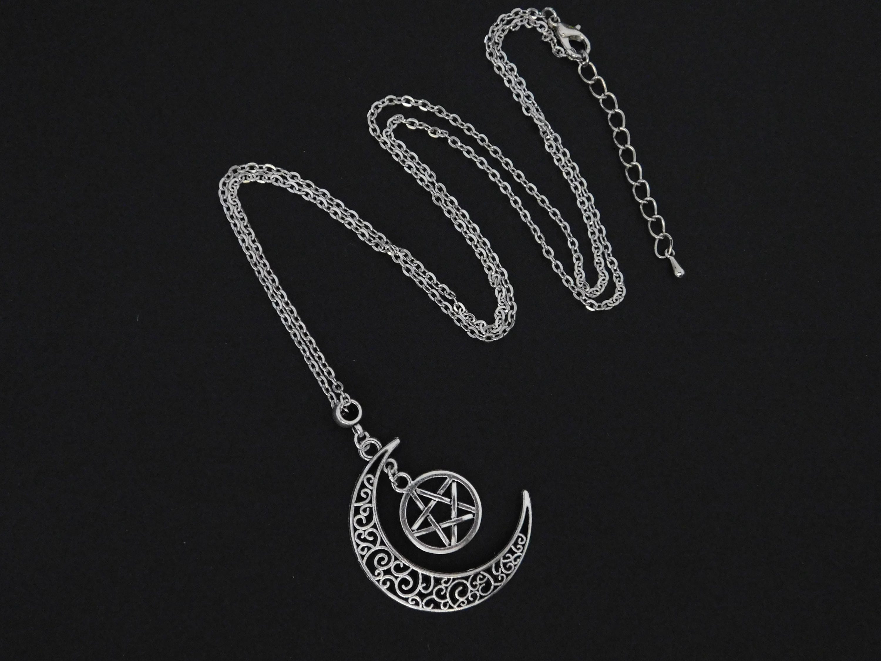 EUEAVAN Anello della Dea della Tripla Luna per le donne Pentagramma Stella Mezzaluna Amuleto Religione Wicca Gioielli Regalo Pagano (Argento, 7 EUEAVAN Anello della Dea della Tripla Luna per le donne Pentagramma Stella Mezzaluna Amuleto Religione Wicca Gioielli Regalo Pagano (Argento, 7