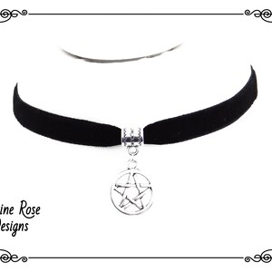 PENTAGRAM CHARM CHOKER Necklace, Dainty Witch Choker Necklace, Pagan Choker, Wicca Choker, Handmade, Adjustable, Various Sizes image 10