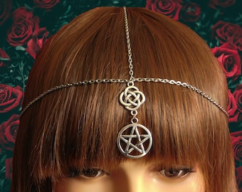 PENTAGRAM KELTISCHE CIRCLET, heidense hoofdtooi, handfasting Circlet, heidense haarsieraden, Wicca Circlet, Wicca haarsieraden, Wicca hoofdtooi