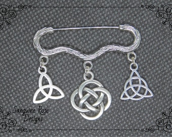 PAGAN CELTIC BROOCH, Pagan Triquetra Brooch, Celtic Knot Brooch, Triquetra Jewellery, Silver Brooch, Pin Brooch, Charm Brooch