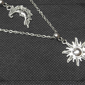 SUN MOON STAR Necklace, Triple Necklace, Pagan Necklace, Celestial Necklace, Wicca Necklace, Silver Necklace, Handmade, Adjustable image 10