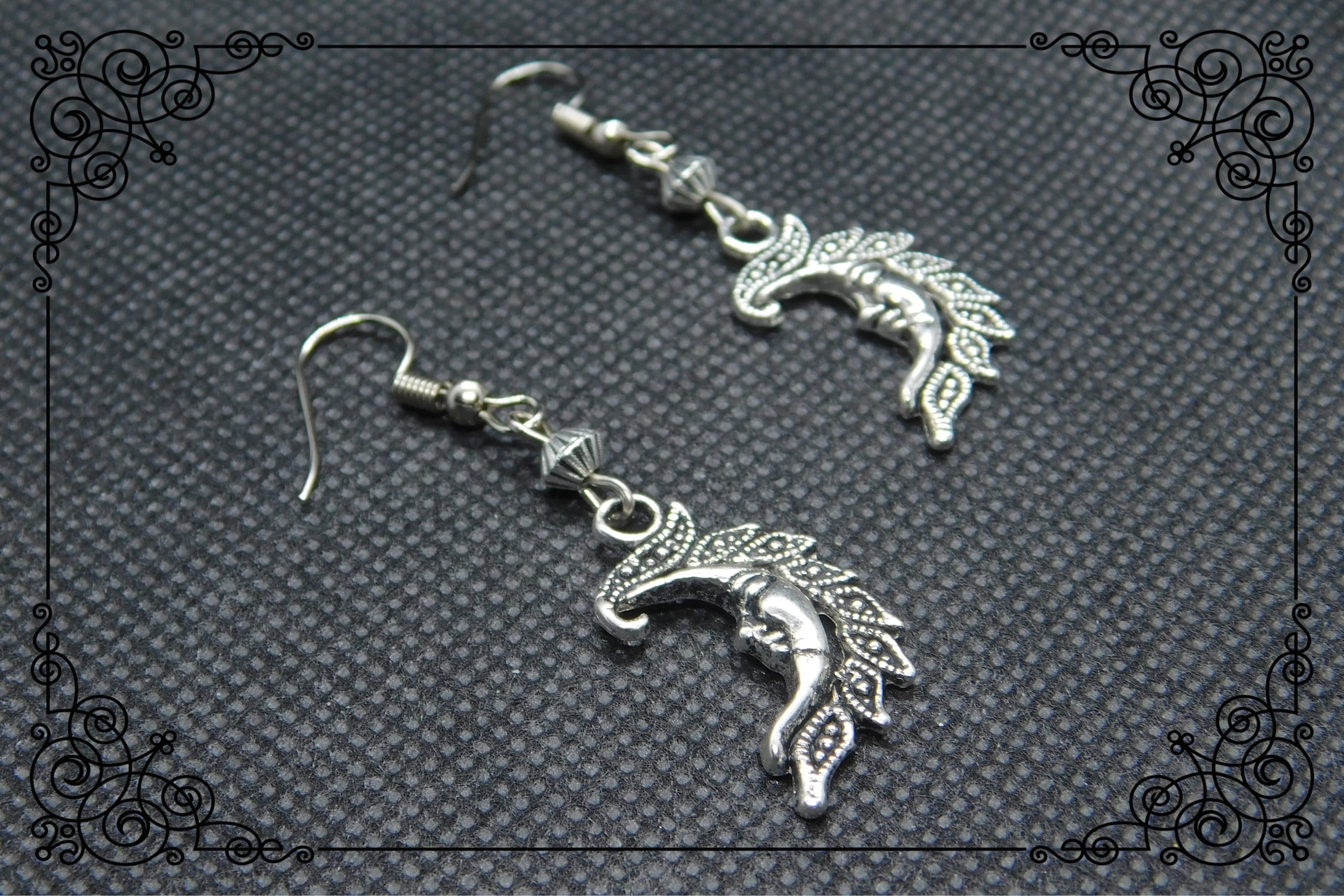 Silverly Set di Gioielli da Donna in Argento Sterling con Mezzaluna e Marcasite | Orecchini e Collana a Mezzaluna Scintillanti in Argento 925 | Gioielli Wiccan Celestiali