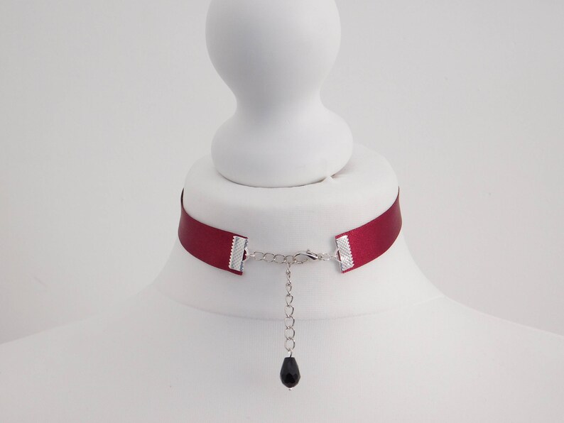Various Sizes Pagan Red Choker Pentagram Jewellery Wicca Red Choker PENTAGRAM DARK RED Choker Necklace Adjustable Witch Choker