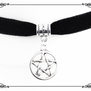 PENTAGRAM CHARM CHOKER Necklace, Dainty Witch Choker Necklace, Pagan Choker, Wicca Choker, Handmade, Adjustable, Various Sizes image 7