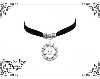 Schwarze Keltische Choker Halskette | Choker Halskette | Triquetra Halsband | Pagan Schwarzer Samt Choker | Keltischer Halsreif | Choker Halsband auf Bestellung