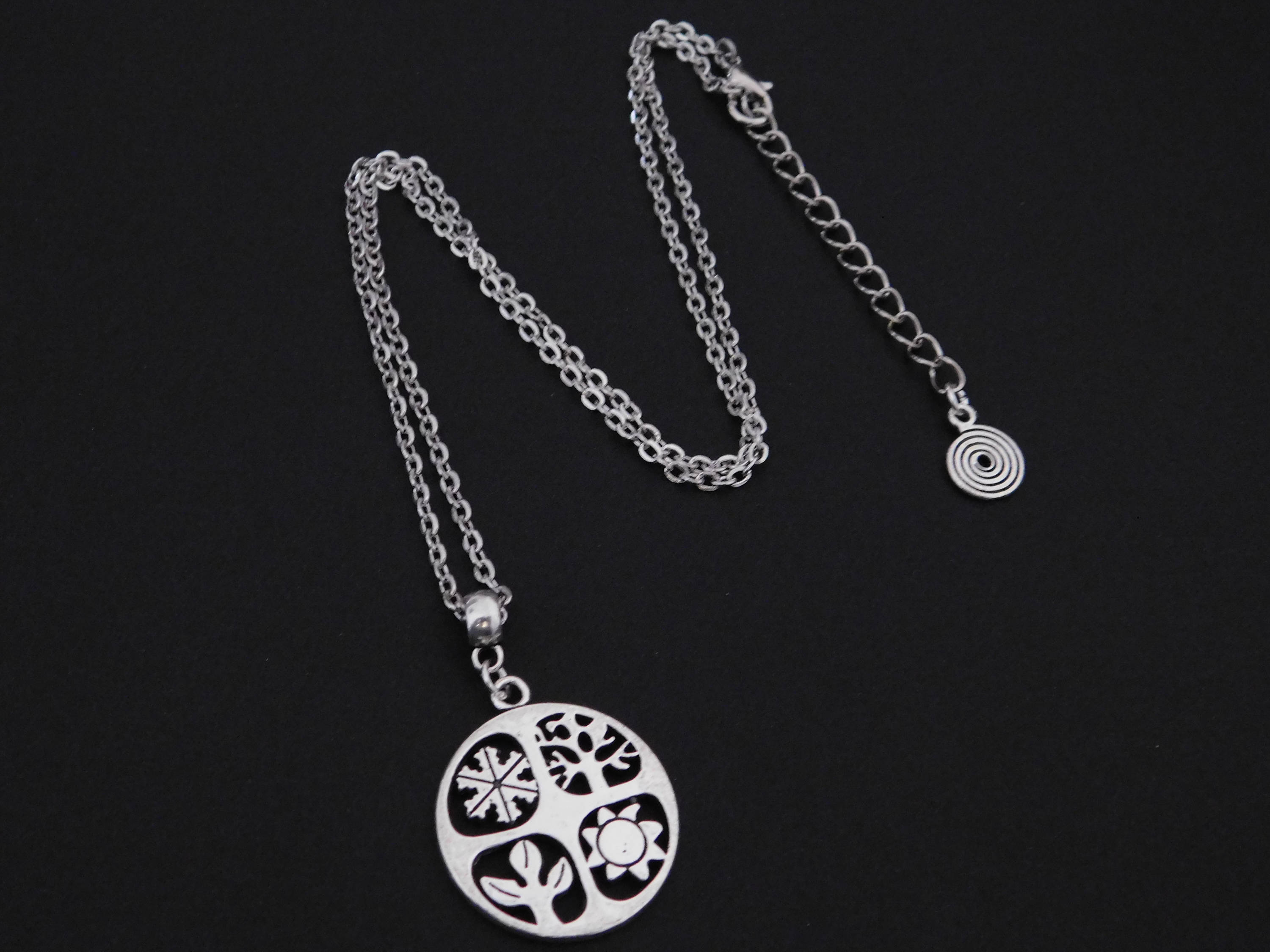 SEASONS PAGAN NECKLACE Wheel of Year Necklace Silver Wicca - Etsy UK