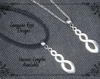 Collar con colgante Espiral de la Vida, Wicca pagana, terciopelo o plata, hecho a mano