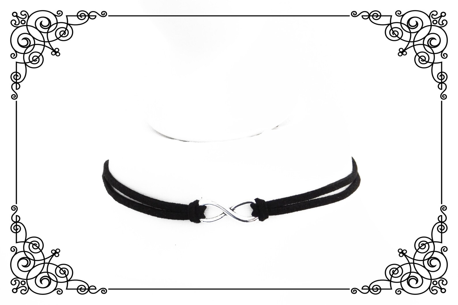 INFINITY CHOKER NECKLACE Black Velvet Choker Double Choker Etsy UK