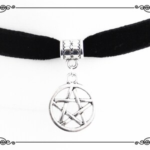 PENTAGRAM CHARM CHOKER Necklace, Dainty Witch Choker Necklace, Pagan Choker, Wicca Choker, Handmade, Adjustable, Various Sizes image 9