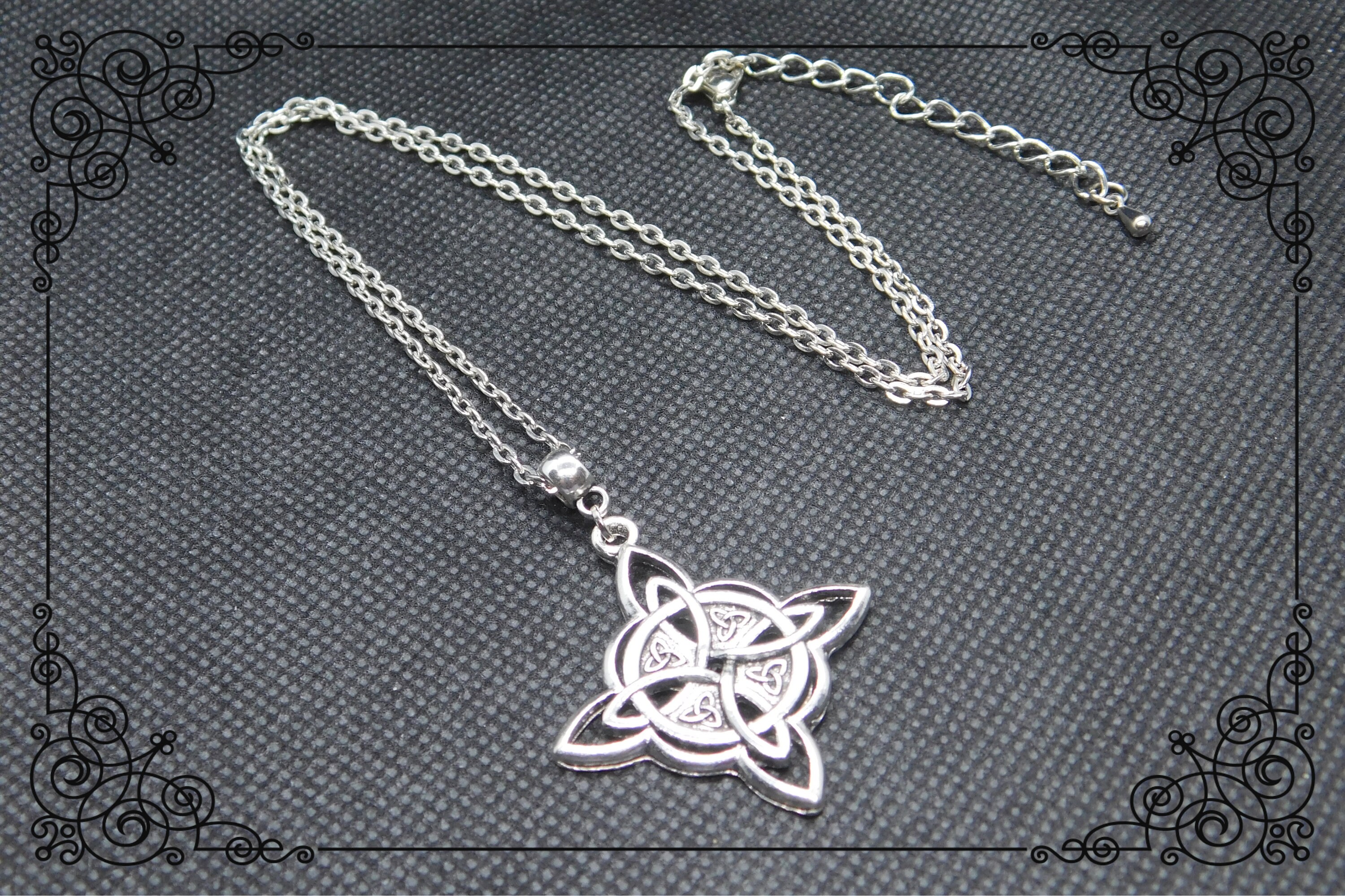 TRIQUETRA CELTIC KNOT Necklace Triquetra Cross Pendant Black | Etsy