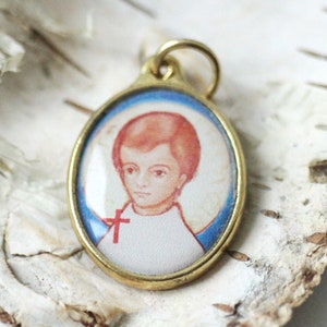 vintage patron saint pendant, catholic italian jewelry