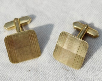 Gilded vintage cuff links, 1980ies cuff buttons, gift for him, vintage men's jewelry and accessoires