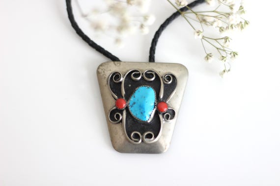 Ethnic necklace with rectangular pendant, Morocca… - image 1