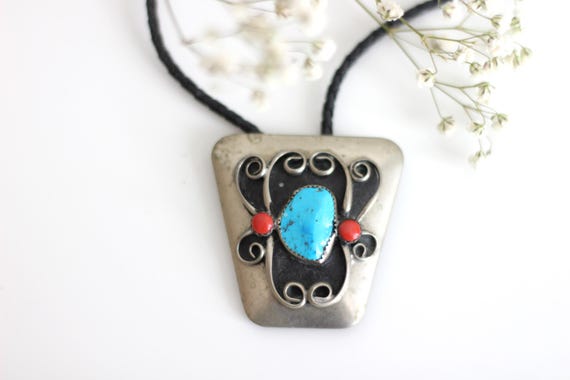 Ethnic necklace with rectangular pendant, Morocca… - image 2