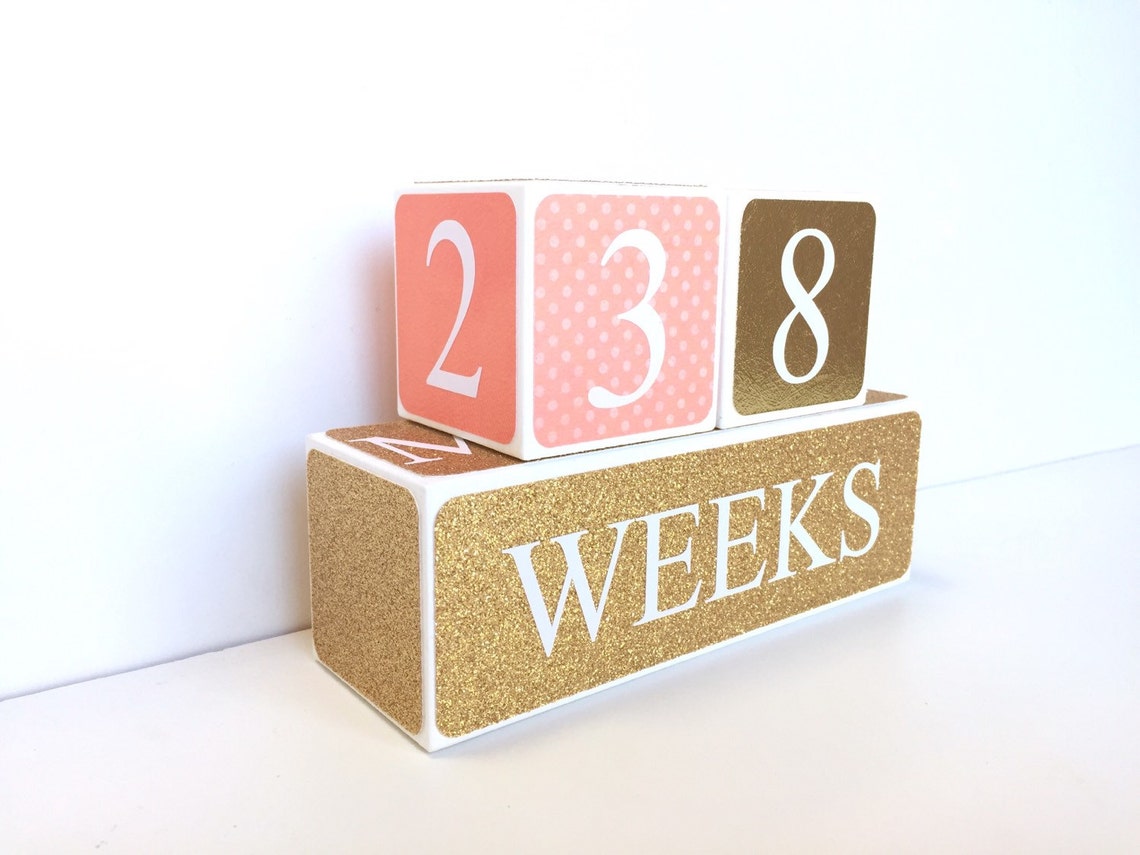 Wooden Baby Age Blocks Months Years Weeks Grade Etsy