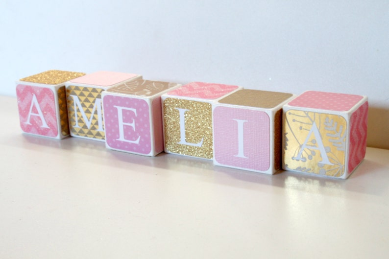 Custom Baby Name Baby Blocks Nursery Baby Shower Gift 