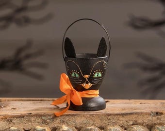 Bethany Lowe Halloween Black Cat Egg Cup