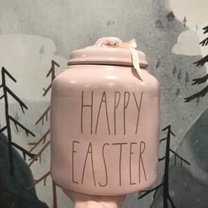Farmhouse Happy Easter Spring Cookie Jar Canister