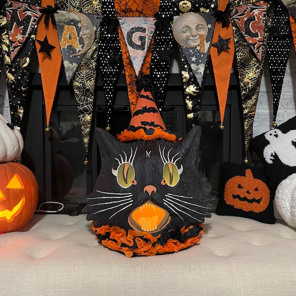 Bethany Lowe Sassy Cat Large Lantern