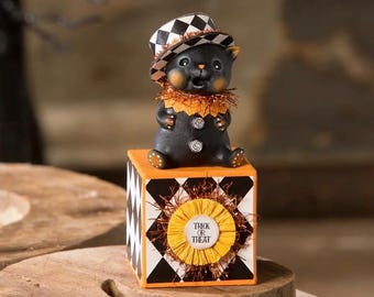 Bethany Lowe Halloween Top Hat Kitty på Block