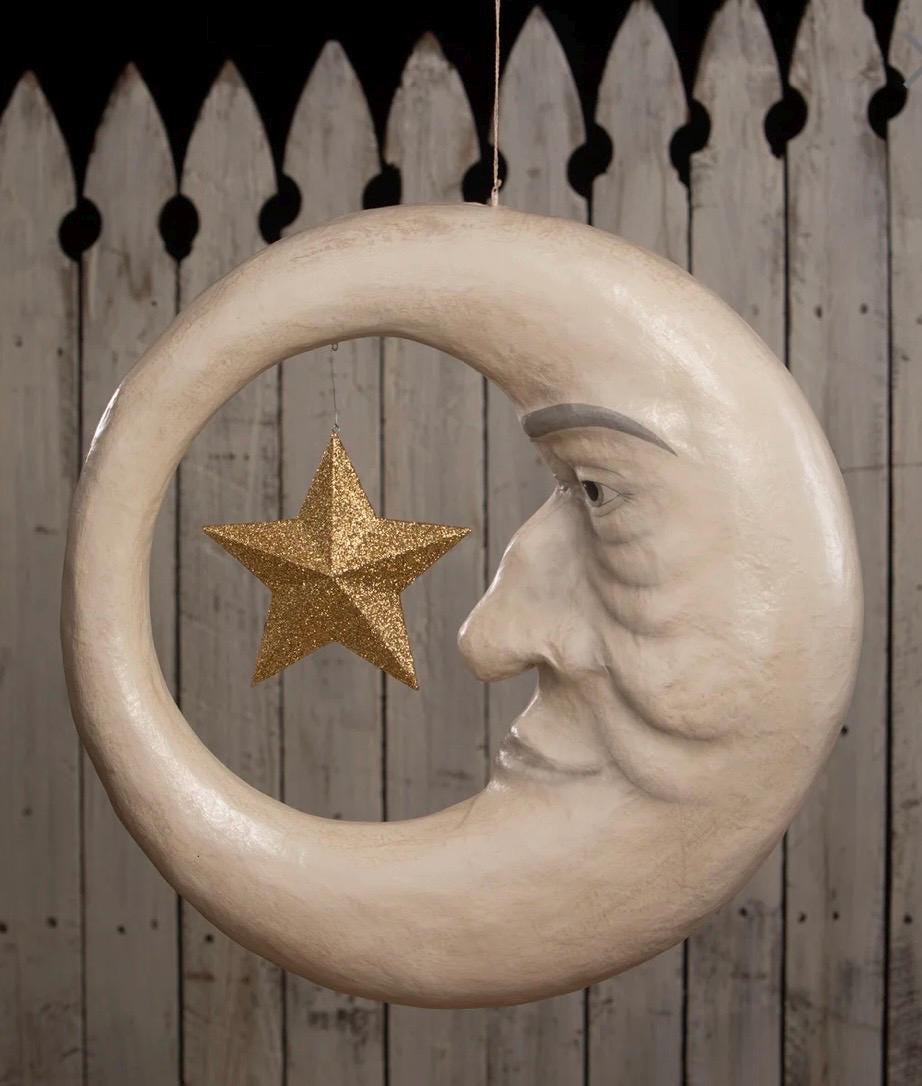 Paper mache moon - Etsy België, image size:922x1086