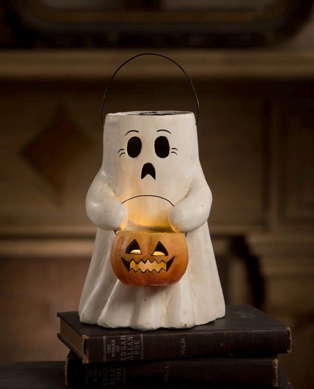 Scaredy Boo Bethany Lowe Halloween Scaredy Boo With Pumpkin Bucket Paper Mache - Etsy