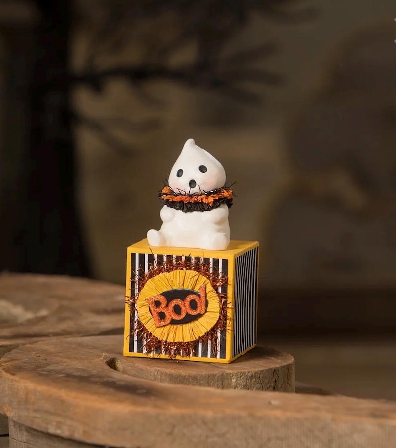 Bethany Lowe Halloween Boo on Block - Thumbnail 2