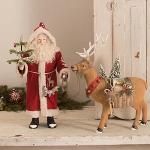 Bethany Lowe Santa and Prancer Toy Delivery