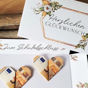 Geldgeschenk Schulabschluss Aufklappkarte | Explosionsbox Geldgeschenk | Geschenk mit Namen | personalisierte Glückwunschkarte