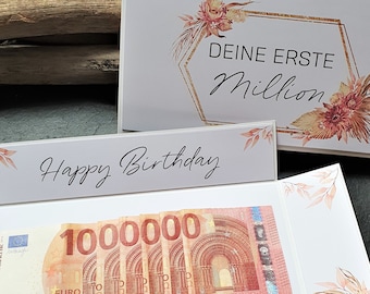 Geldgeschenk Geburtstag Erste Million | Geschenkideen Geburtstag | Geschenk mit Namen | individualisiertes Geschenk