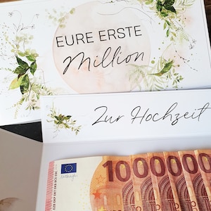 Hochzeitsgeschenk boho | Geschenk Hochzeit Erste Million | Explosionsbox Hochzeit | Geldgeschenk lustig verpacken