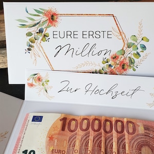 Eure Erste Million Million zur Hochzeit | personalisierte Hochzeitskarte | Explosionsbox Geldgeschenk | außergewöhnliches Hochzeitsgeschenk