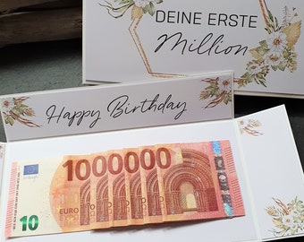 Geldgeschenk Geburtstag Erste Million | Explosionsbox Geldgeschenk | Geschenk mit Namen | individualisiertes Geschenk