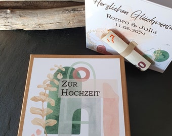 Glückwunschkarte Hochzeit mit Namen | Geschenk Hochzeit | Geschenkbox Hochzeit | personalisiertes Hochzeitsgeschenk für Geld