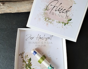 Personalized wedding money gift, gift box for the bride and groom with names and date, handmade instead of an envelope
