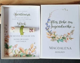 Geldgeschenk Jugendweihe | Geschenk Jugendweihe | Geschenkbox Jugendweihe Geldgeschenk | personalisiertes Geschenk boho