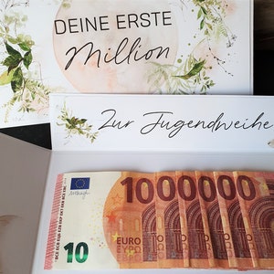 Geldgeschenk Jugendweihe Erste Million | Geschenk Jugendweihe| Explosionsbox Geldgeschenk | personalisiertes Geschenk boho