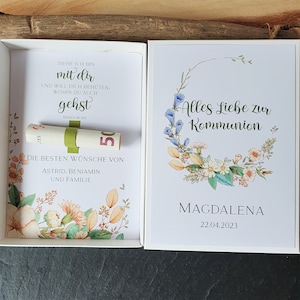 Geldgeschenk Kommunion | Geschenk Kommunion | Geschenkbox Kommunion Geldgeschenk | personalisiertes Geschenk boho