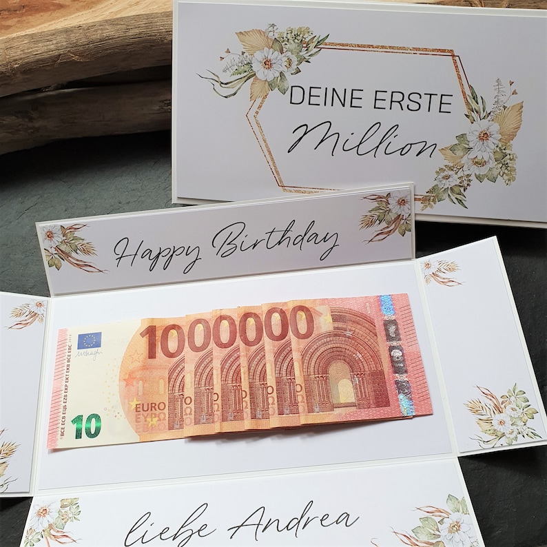 EXPRESSVERSAND Geldgeschenk Geburtstag Erste Million Etsy