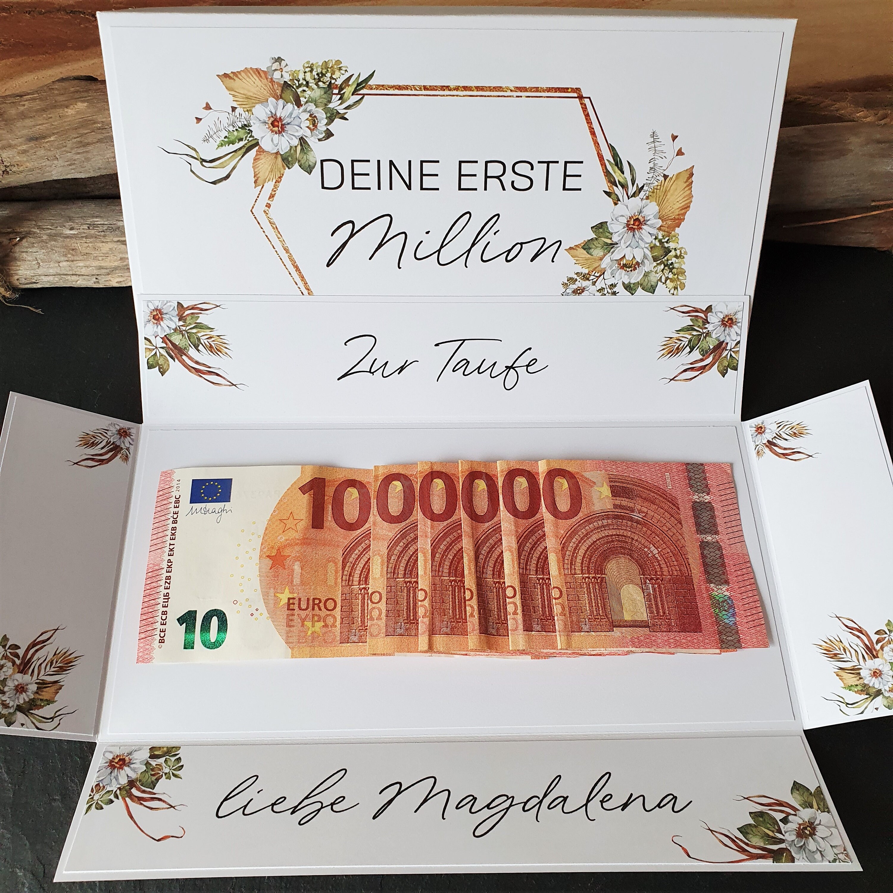 Expressversand Geldgeschenk Taufe Erste Million Etsy.de